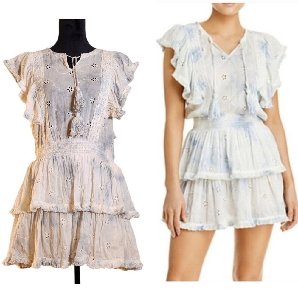 SURF GYPSY Cotton Eyelet Mini Dress Swim Cover Up Size Medium